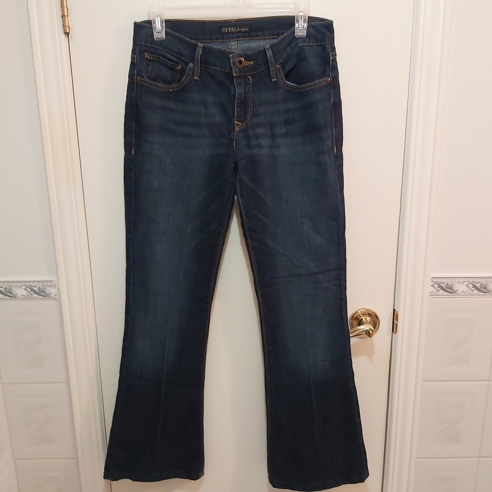 GUESS Dark Flared Cotton Jeans Size 28 x 33